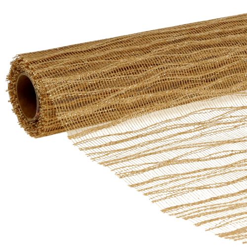Floristik24 Stolová páska Deco Wave 26cm x 300cm metalická zlatá