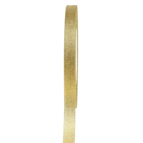 Floristik24 Ozdobná stuha zlatá 6mm 22,5m