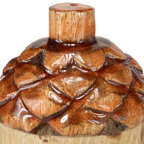 položky Dekoratívne žalude drevená dekorácia na stôl zelená oranžová červená V10cm 3 kusy