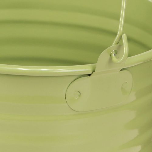 Floristik24 Ozdobný vedro kovový kvetináč s rukoväťou 4 farby Ø14cm 8 ks