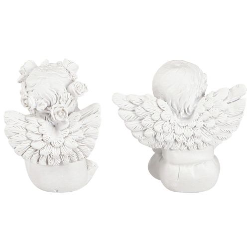 položky Dekoračný anjel so srdiečkovým hrobom dekorácia biely polyresin V5cm 6ks