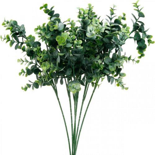 Floristik24 Dekoratívna vetva eukalyptu tmavozelená umelý eukalyptus umelé zelené rastliny 6ks