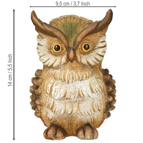 Floristik24 Dekoratívna figúrka sovy, ručne maľovaná jesenná dekorácia z polyresinu, V14cm