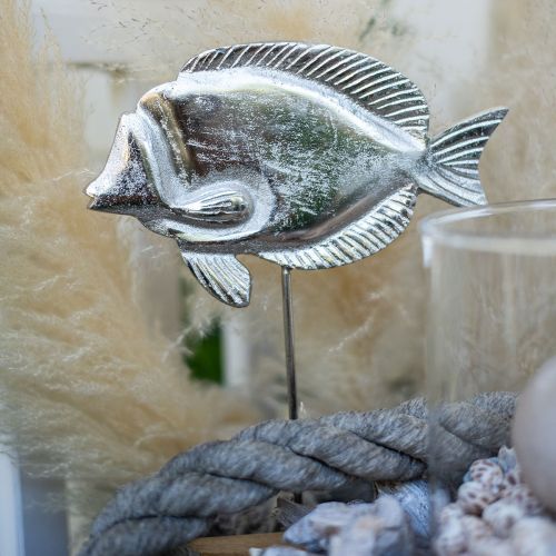 položky Dekoračná rybka, námorná dekorácia, ryba zo strieborného kovu, farba prírodná V28,5cm