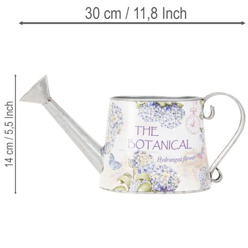 Dekoratívna krhlica na polievanie Hortenzia kovová vintage kvety 30x11x14,5 cm | Floristik24.sk
