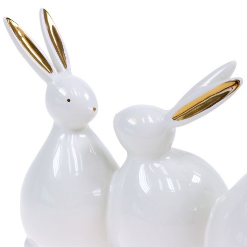 položky Deco králiky biele, zlaté 24cm x 14,5cm x 8,5cm