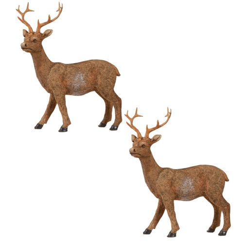 položky Dekoračný jeleň hnedý vo vzhľade dreva 19x8,5x22,5cm 2 kusy