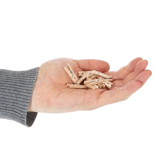 položky Dekoratívne drevené štipce na bielizeň, 3 cm, prírodné, 72 kusov
