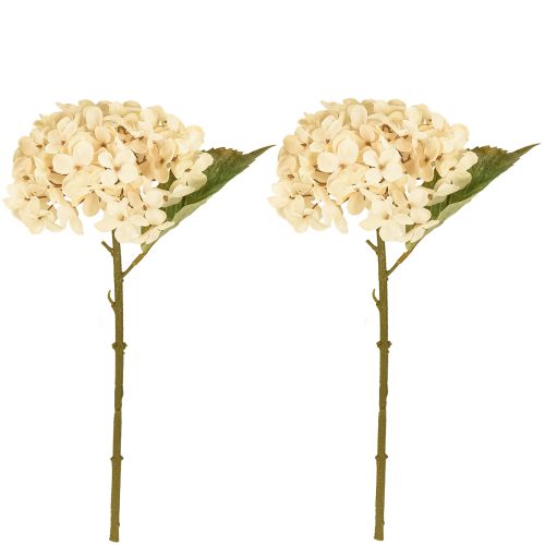 položky Dekoratívne hortenzie umelé krémové hodvábne kvety 34cm 2ks