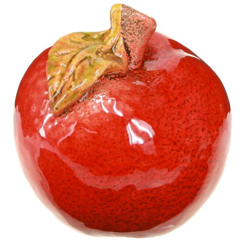 položky Dekoratívna keramická dekorácia na stôl s jablkami, jesenná červená zelená, V7,5 cm, 4 kusy