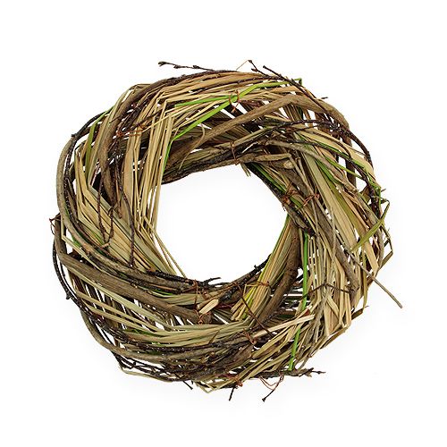 Floristik24 Vŕbový veniec s trávou Ø25cm natur