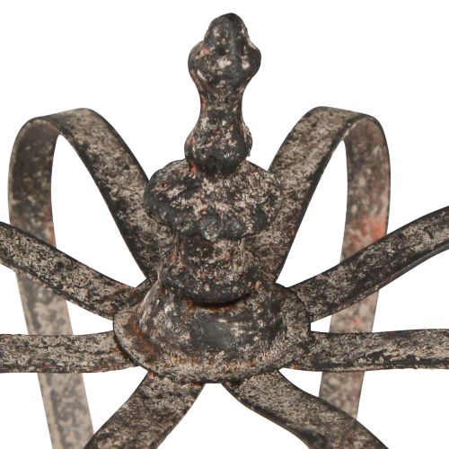 Floristik24 Dekoratívna koruna s kovovou dekoráciou v antickom vzhľade, hrdzavá, Ø19,5 cm, V22 cm