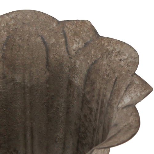 položky Dekoratívny vintage kvetináč v tvare pohára, antický vzhľad, sivo-hnedý, Ø15 cm, V16 cm, na rustikálnu dekoráciu stola a štýlové bytové doplnky