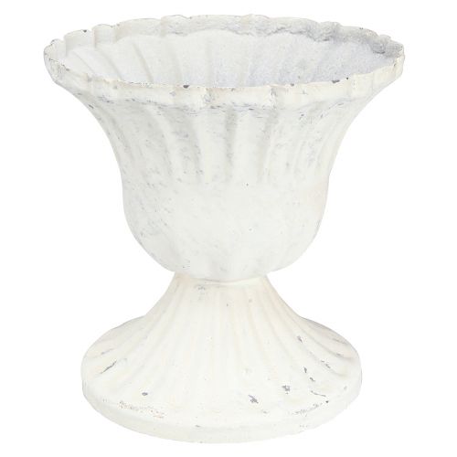 Floristik24 Ozdobný pohár Shabby Chic Kalich biely Ø8cm V8,5cm 2ks