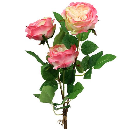 Floristik24 Deco Rose Pink Ø10cm 52cm 3ks