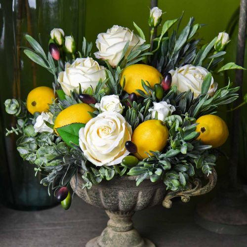 položky Ozdobné ružové hodvábne kvety v zväzku krémové 36cm 8 ks