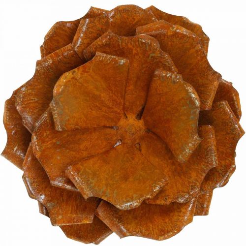 Floristik24 Ozdobná ruža z patiny, kvet na ozdobu, kovový kvet Ø20cm