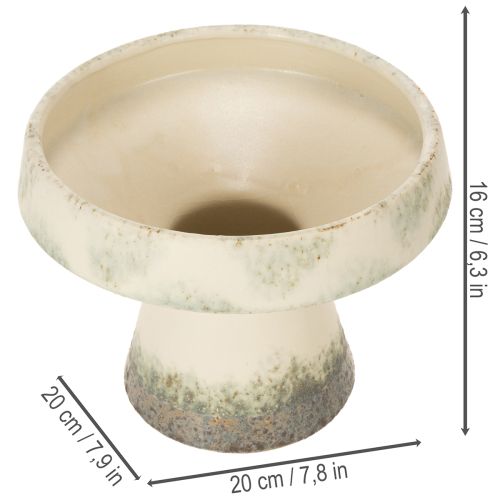 Dekoratívna keramická miska, krémovo sivozelená, Ø20cm, V16cm | Floristik24.sk