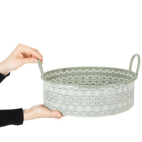 položky Dekoratívna kovová misa s rúčkami, vintage kvetináč, sada 3 kusov