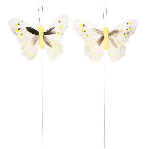 položky Deko motýlik na drôte žltý 8cm 12ks