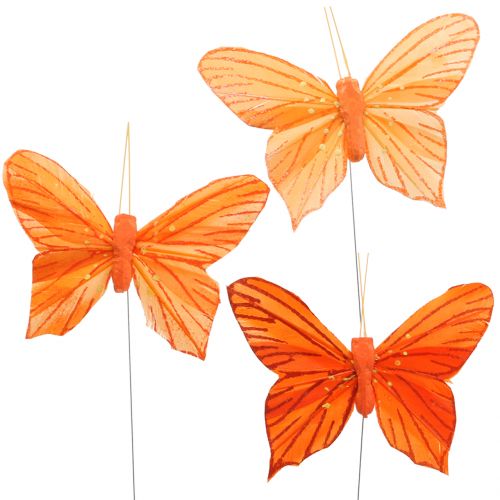 Ozdobný motýľ oranžový 12ks