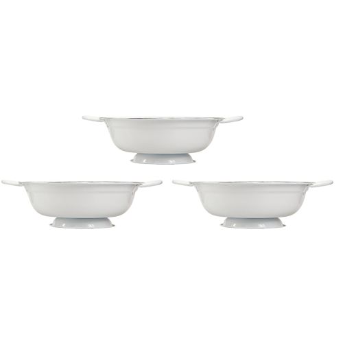 položky Dekoračná miska kovová biela čierna Vintage Ø20,5cm 3ks