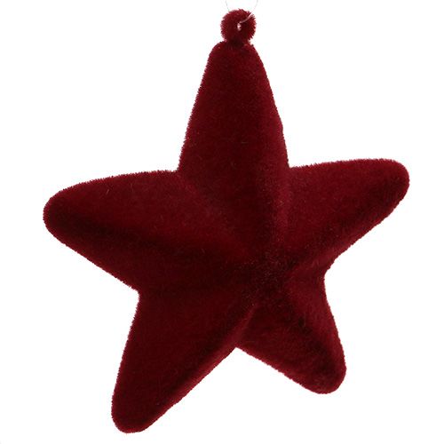 položky Ozdobná hviezda tmavočervená 20cm vločkovaná
