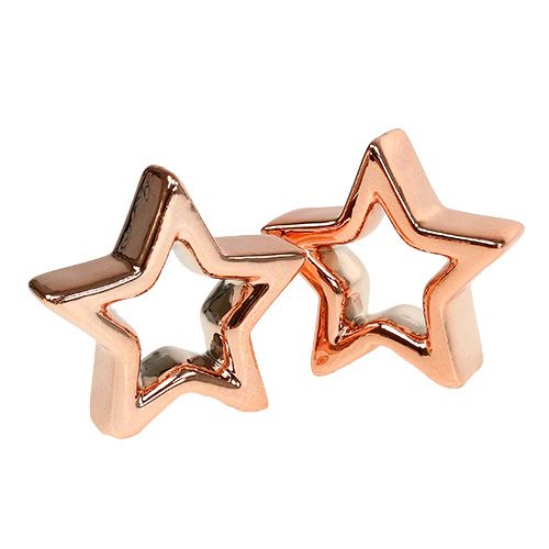 Floristik24 Deco star medená 6,5cm 6ks