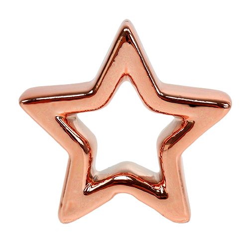 Floristik24 Deco star medená 6,5cm 6ks