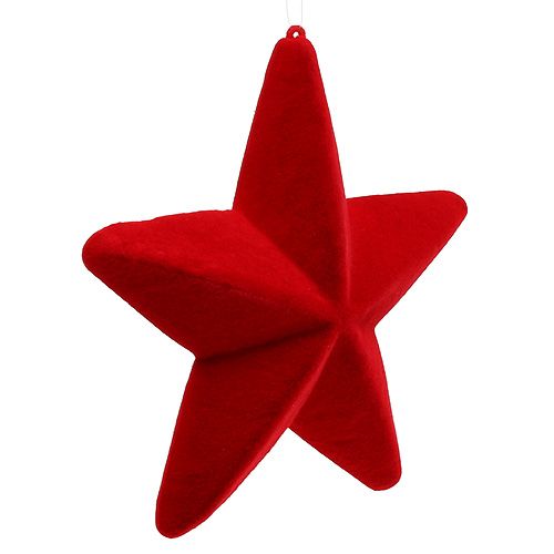 položky Deco star red flocked 20cm