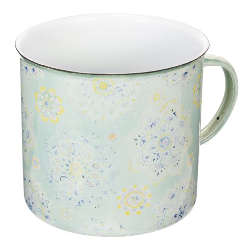 Článok Dekoratívny hrnček, kvetináč, mandala, smaltovaný, Ø13cm V12cm