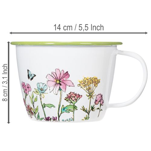 Dekoratívny hrnček, smaltovaný kvetináč, Ø11cm V8cm | Floristik24.sk