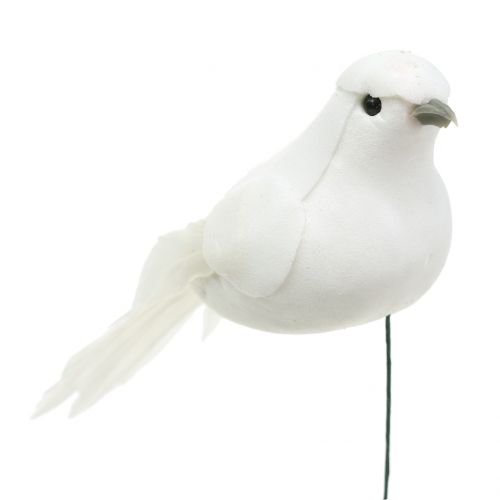 položky Deko holubice na drôte biele 9cm 6ks