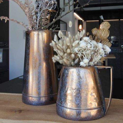 položky Ozdobná váza kovová medená dekoratívna džbán ozdobná džbán Š24cm V20cm
