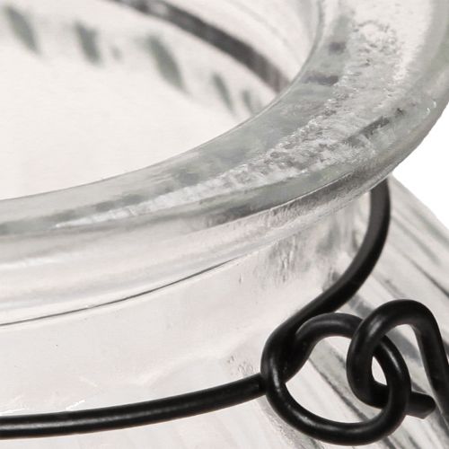 Floristik24 Dekoratívna váza retro sklenená lampášik držadlo Ø10cm V10cm 2ks