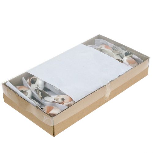 Floristik24 Ozdobný vtáčik na prilepenie hnedý 10cm 12ks