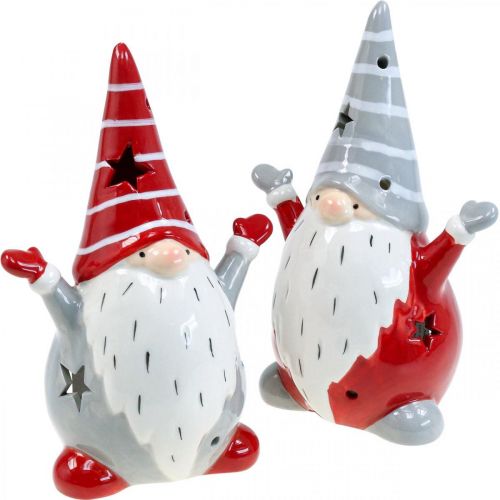 Floristik24 Deco Gnome svietnik na čajovú sviečku Vianoce H18cm 2ks