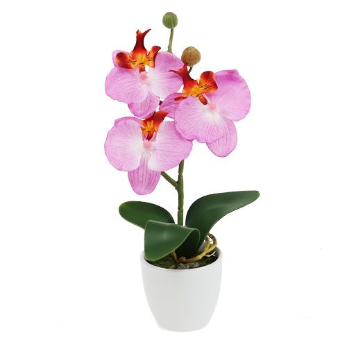 Deko orchidea v kvetináči ružová V29cm