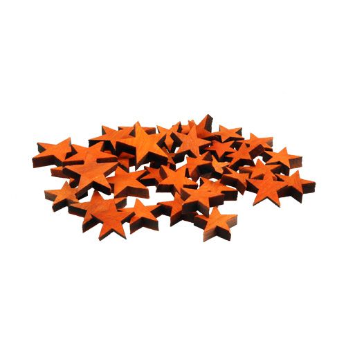 Floristik24 Drevená hviezdicová zmes oranžová na posyp 3-5cm 72p