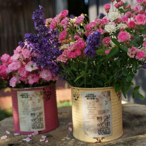 položky Ozdobná krabička kvetináč marhuľa letná kovová dekorácia Ø15,5cm V15cm