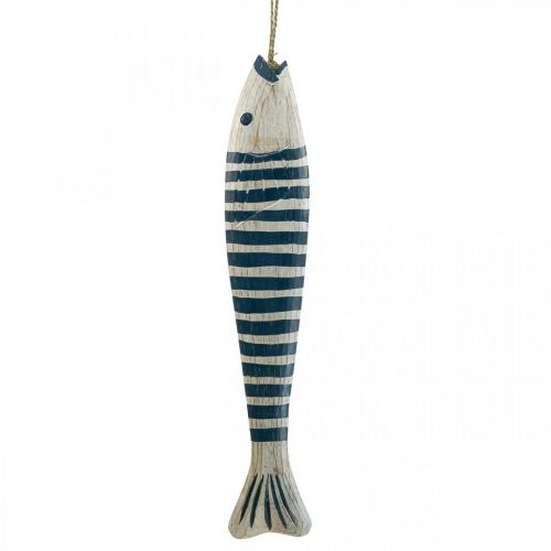 položky Deko rybie drevo Drevená ryba na zavesenie Tmavomodrá V57,5cm