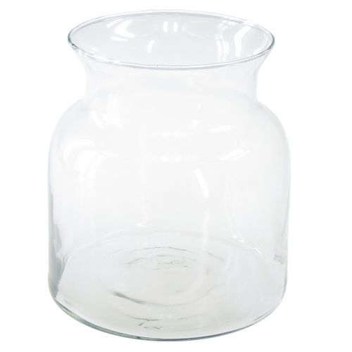 Ozdobná sklenená váza lampáš sklenený číry Ø18cm V20cm