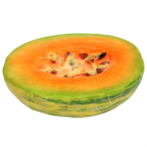 položky Deko medový melón rozpolený oranžový, zelený 13cm
