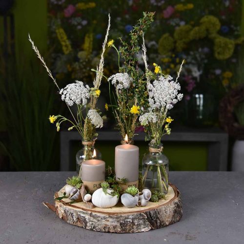 položky Ozdobný košík s 3 fľašami stolová dekorácia morská tráva prírodná 22×11,5×14cm