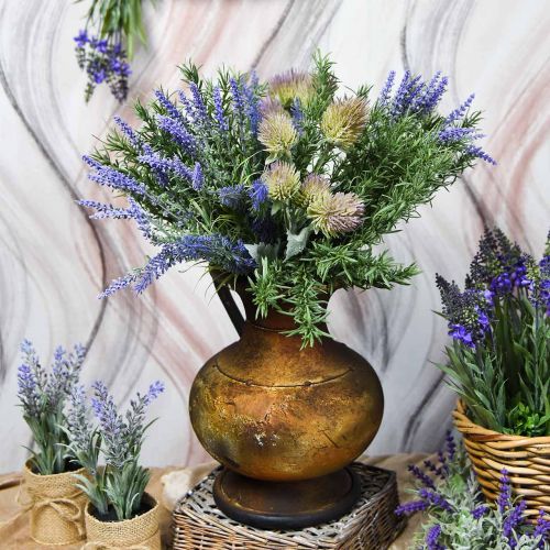 položky Ozdobný džbán váza starožitného vzhľadu vintage kovová záhradná dekorácia V26cm