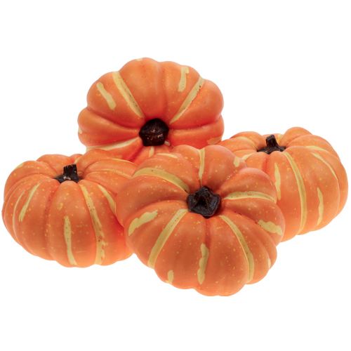 Floristik24 Halloweenska dekorácia tekvica, jesenná dekorácia stôl oranžová 12,5cm V7cm 4ks