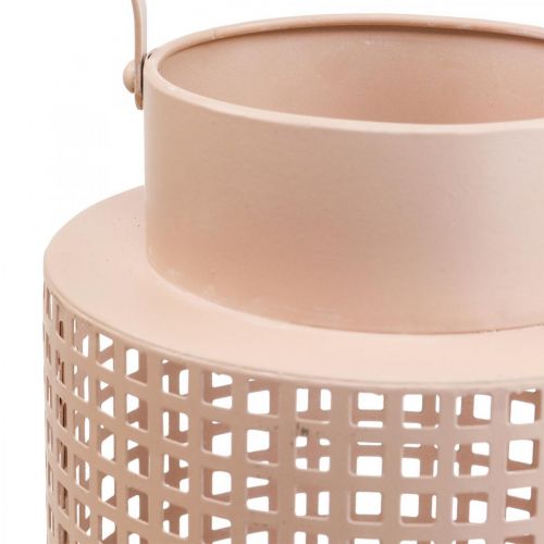 položky Ozdobný lampáš ružový kovový lampáš s rúčkou Ø18cm V29cm