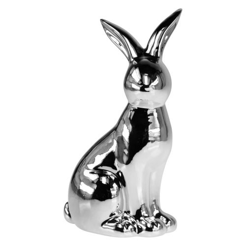 položky Dekoračný veľkonočný zajačik Keramický dekoračný zajačik sediaci strieborný V23cm