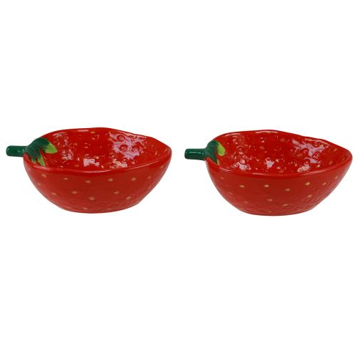 položky Dekoračná miska jahodová keramická miska červená 12,5×15,5cm 2ks