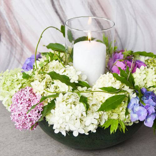 Floristik24 Deko misa veľká kovová zelená vintage stolová dekorácia Ø42cm